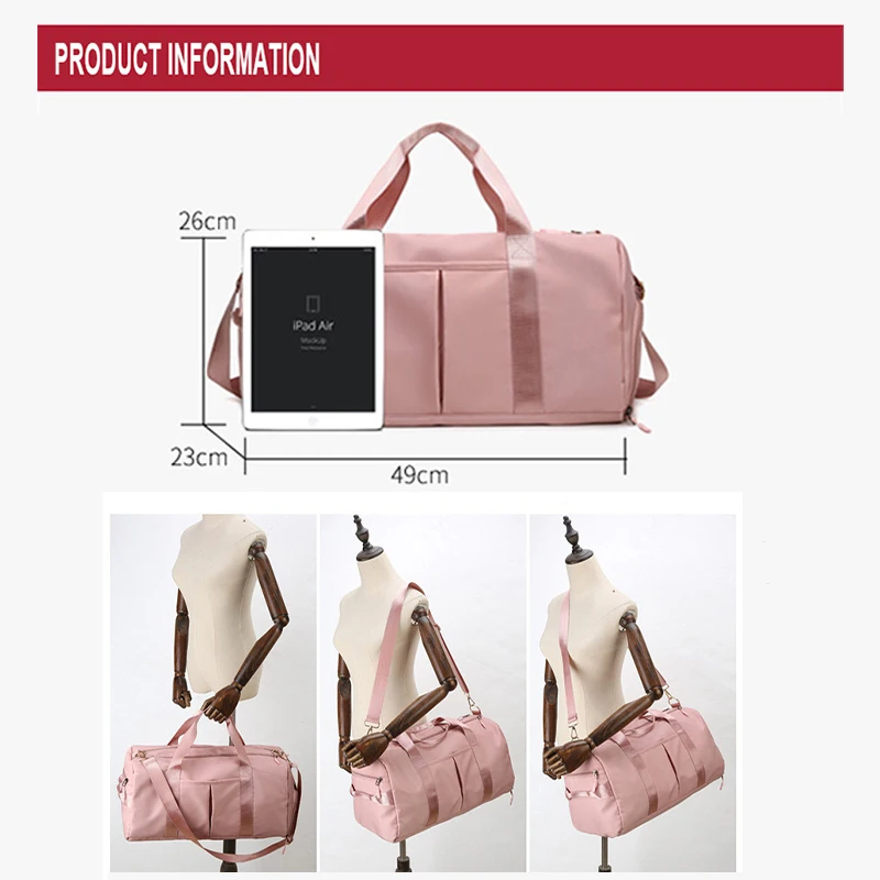 30L Fitness Travel Backpack, Waterproof Luggage Bag With Independent Shoe Bags, Rucksack for Hiking, Camping