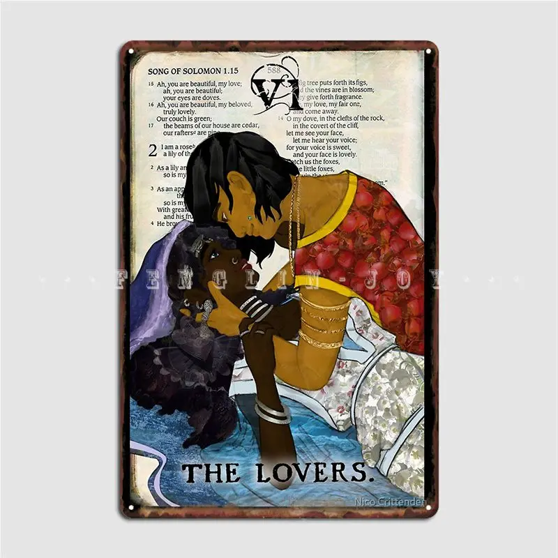 

Металлический плакат с надписью «loversand», карточка с Таро, украшение для гаража, гостиной, стены, паба, винтажный жестяной плакат