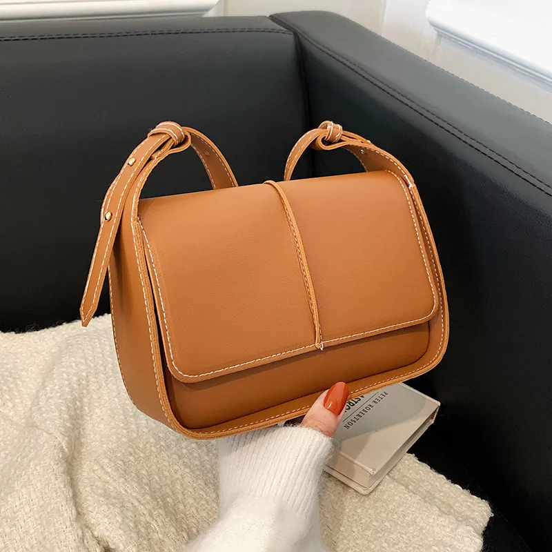 

High Quality Vintage Stitching Bags For Women Fashion Texture Comfortable Leather Shoulder Crossbody Bag Casual Simple Handbag