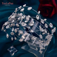youlapan hp472 multi layer mesh bridal headband for woman wedding hair accessories pageant headdress crystal brides headpiece
