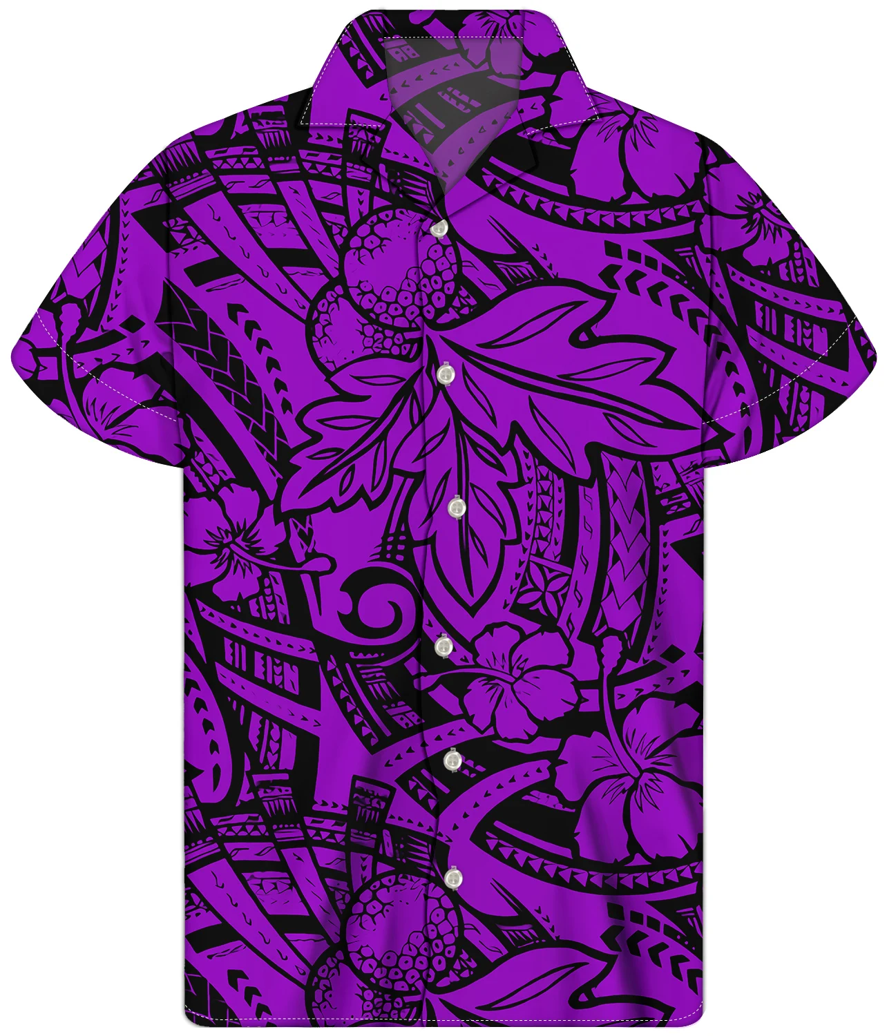 Мужская дышащая рубашка на пуговицах с принтом черном фоне |