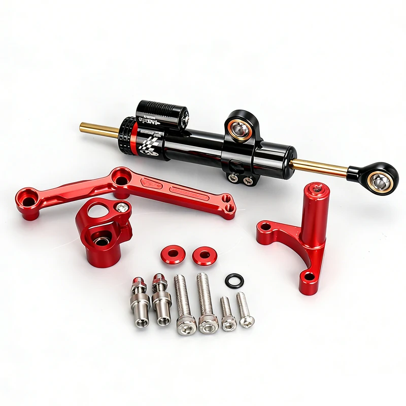 

Подходит для Ducati Monster 821, 1200, 1200S, 797 2014-2021. Новый комплект кронштейнов для стабилизатора рулевого демпфера мотоцикла.