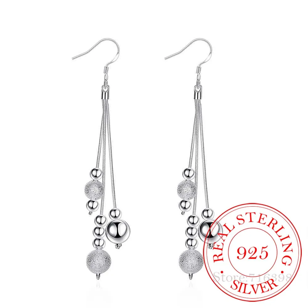 

Серьги-подвески женские из серебра 925 пробы, с бусинами