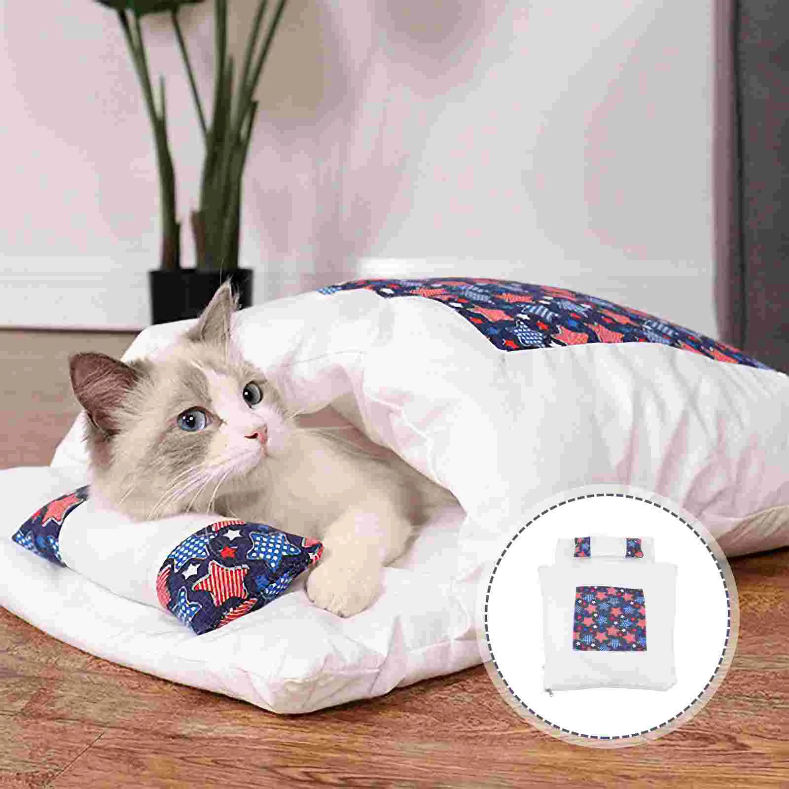 

Cat Sleeping, 1 Pc Closed Cat Nest, Cat Bed with Cover Cave Warm Cat Sleeping Bag Bed- Size