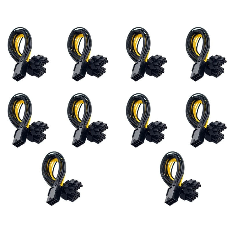 

10Pcs PCI-E PCIE 8P Female To 2 Port Dual 8Pin 6+2P Male GPU Image Video Card Miner Power Extension Cable Cord