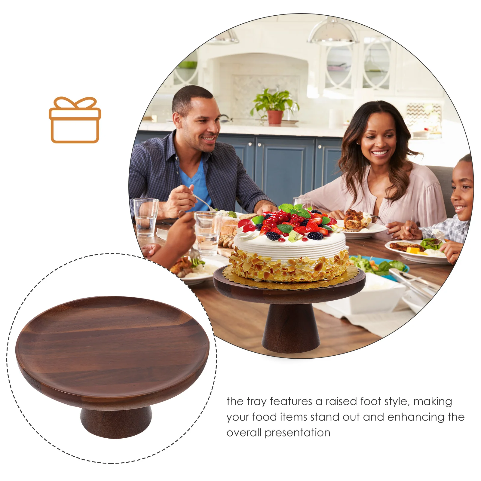 Деревянная подставка для торта демонстрации свадебного подноса орнамента