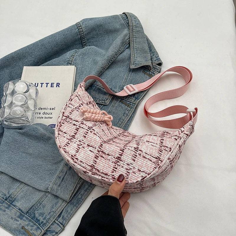 Женская нагрудная сумка в клетку с принтом мягкая вместительная Повседневная