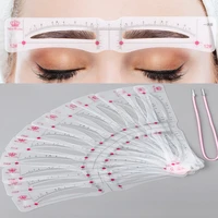 12 styleset head mounted eyebrow template kit card reusable convenient practical diy eyebrow stencil quick draw eyebrows tools