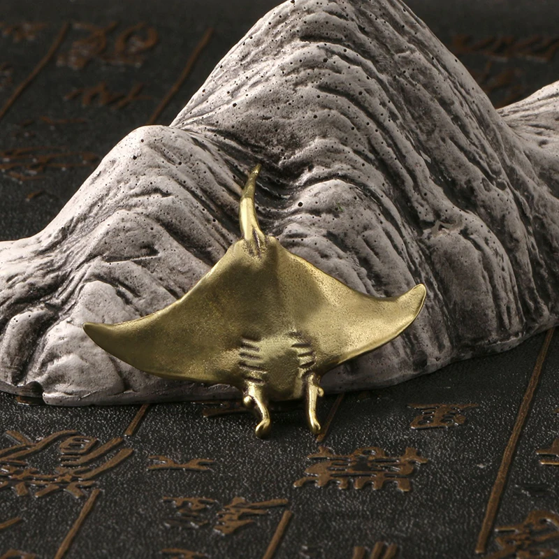 Латунная рыба дьявола маленькое украшение Манта-Рей чай для животных домашний