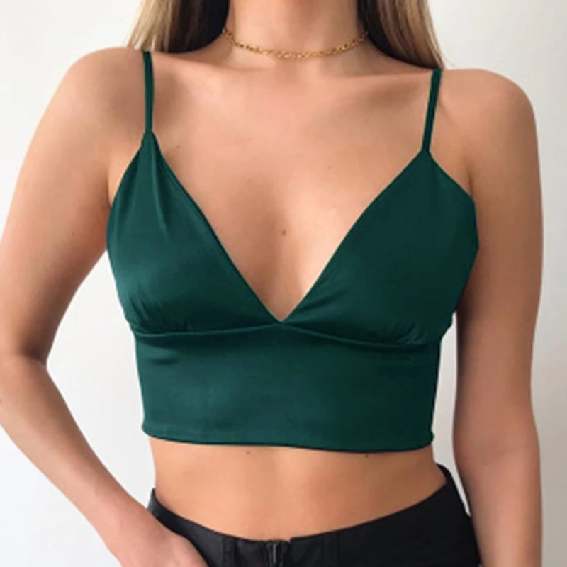 

Women Clothes Summer Sexy Folds Casual Black Short Tank Low Cut Top Crop Slim Sleeveless V neck Backless Sling Vest Suspenders
