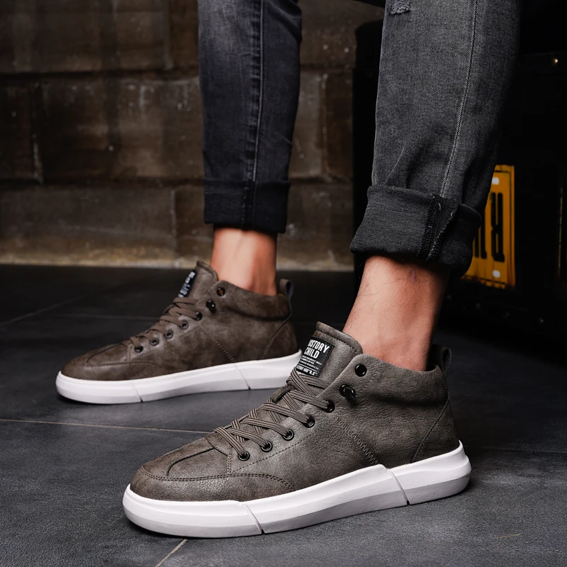 

High Quality Men Casual Leather Shoes fashion Outdoor Sports Board Shoes All-Match Men Walking Shoes Lightweight Oxford Shoes