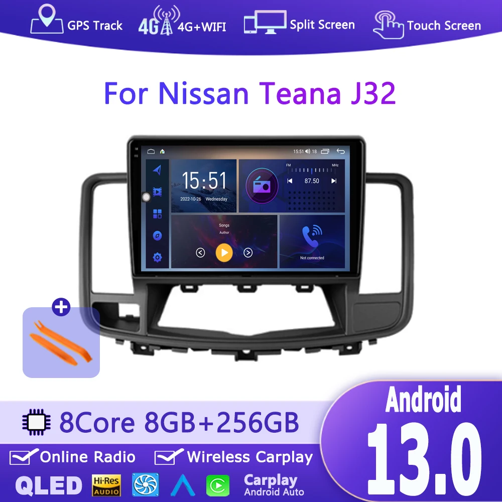 

For Nissan Teana J32 2008 - 2013 Car Radio Multimedia Video Player Navigation stereo GPS Android 13 No 2din 2 din DVD