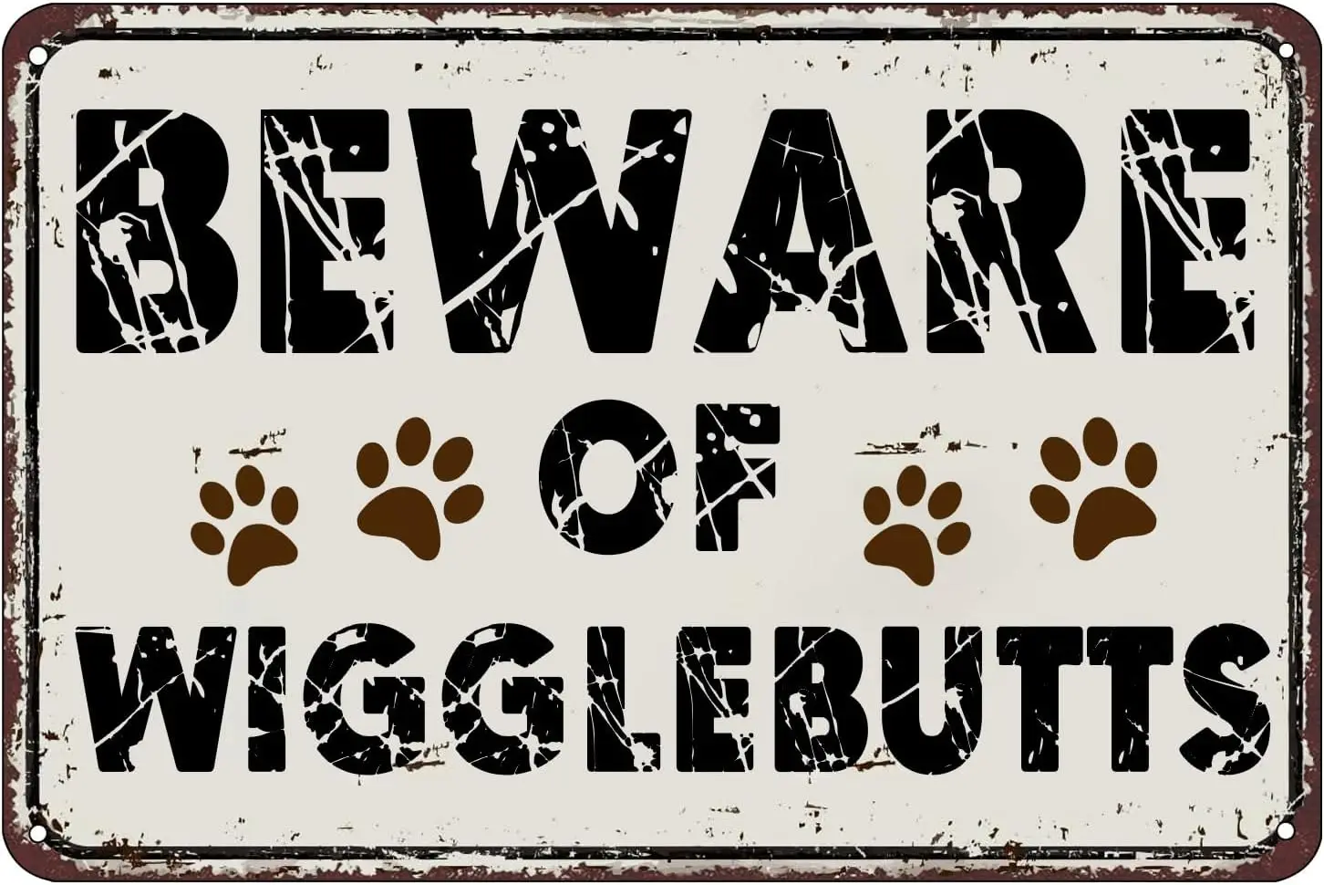 Bewre of Wgglebutts Retro Look ron Decorton Crfts Fun Remnder Fmly Pets for Home Ktchen Welcome Vet's Office 8x12 nch