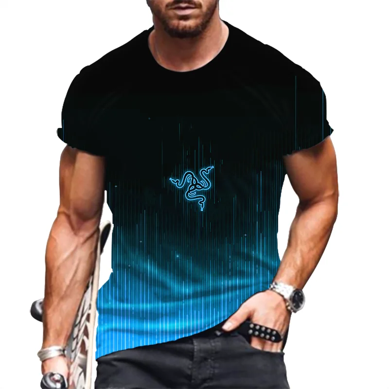 

Футболка мужская с коротким рукавом, модная тенниска с 3D-принтом, с круглым вырезом, свободная дышащая майка, Повседневная Уличная одежда, б...