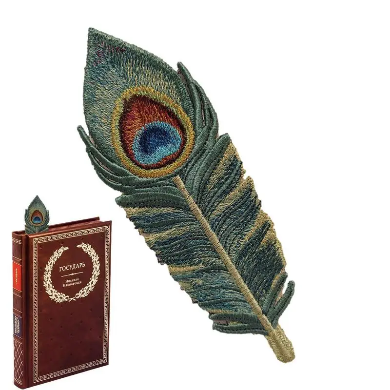 

Feather Bookmark Feather Shaped Book Mark For Book Lover Embroidered Page Markers For Reader Teacher Writer Vintage Birthday