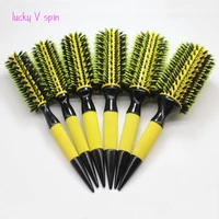 professional round hair comb brush with boar bristle mix nylon styling tools ceramics ion high temperature hair brush 5pcs pink
