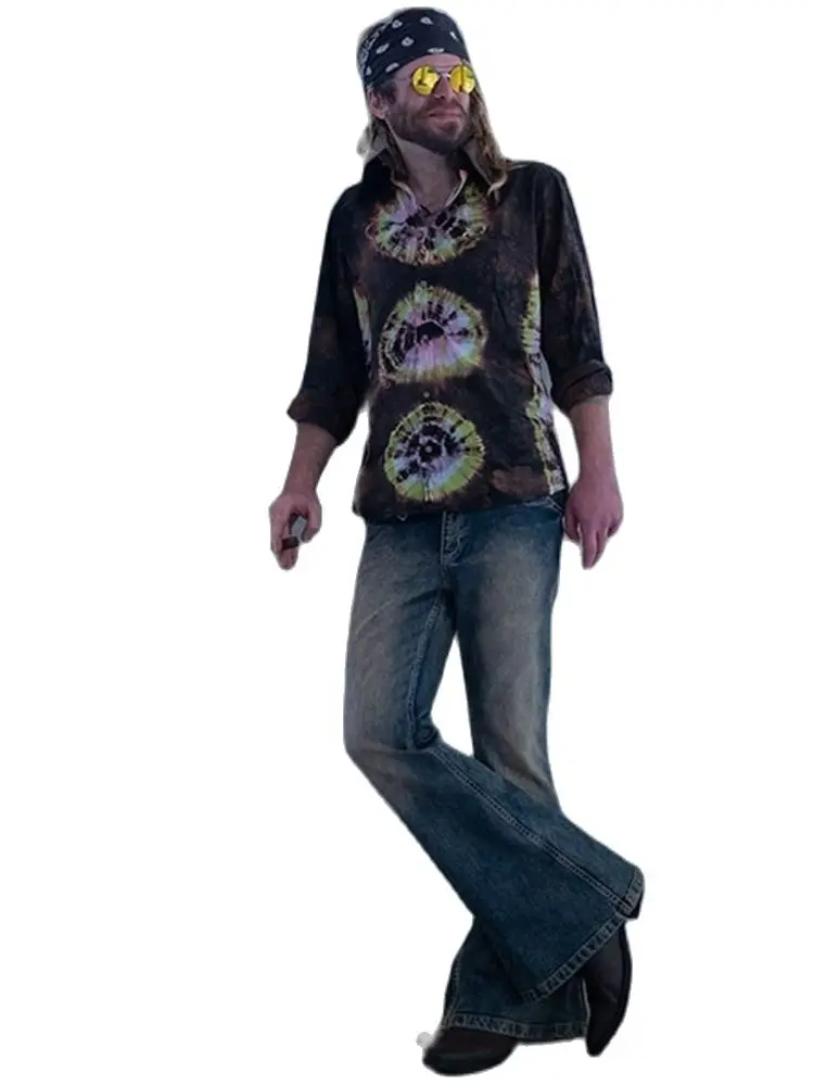 2022 Cowboy Men's Pants Classic Dark Blue Spring/Autumn Flared Jeans Motorcycle Punk Style Casual Clothing Quality  Men's Wear