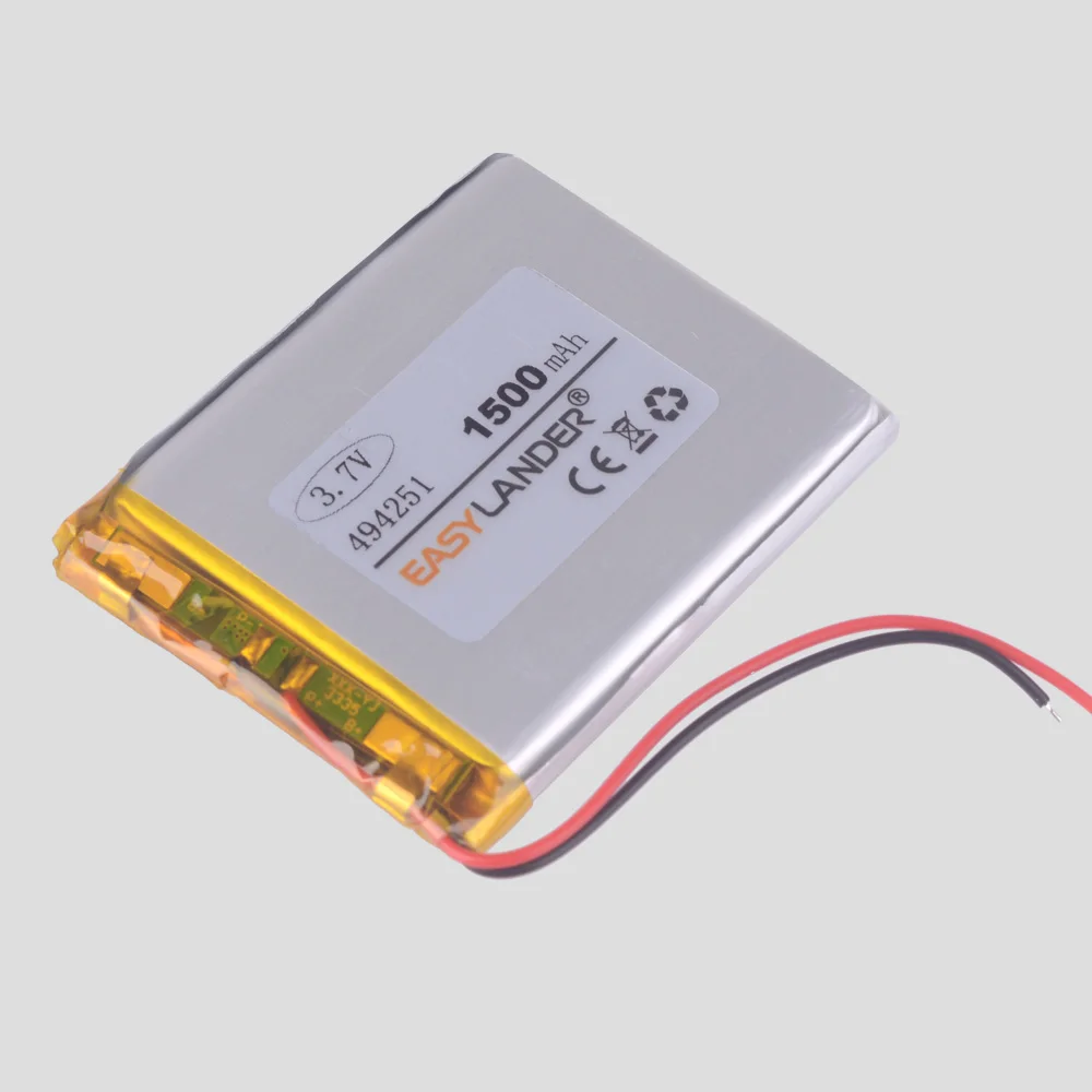 

3pcs /Lot 494251 1500mAh 3.7v lithium Li ion polymer rechargeable batteryfor GPS mp3 mp4 phone navigation instruments small toys