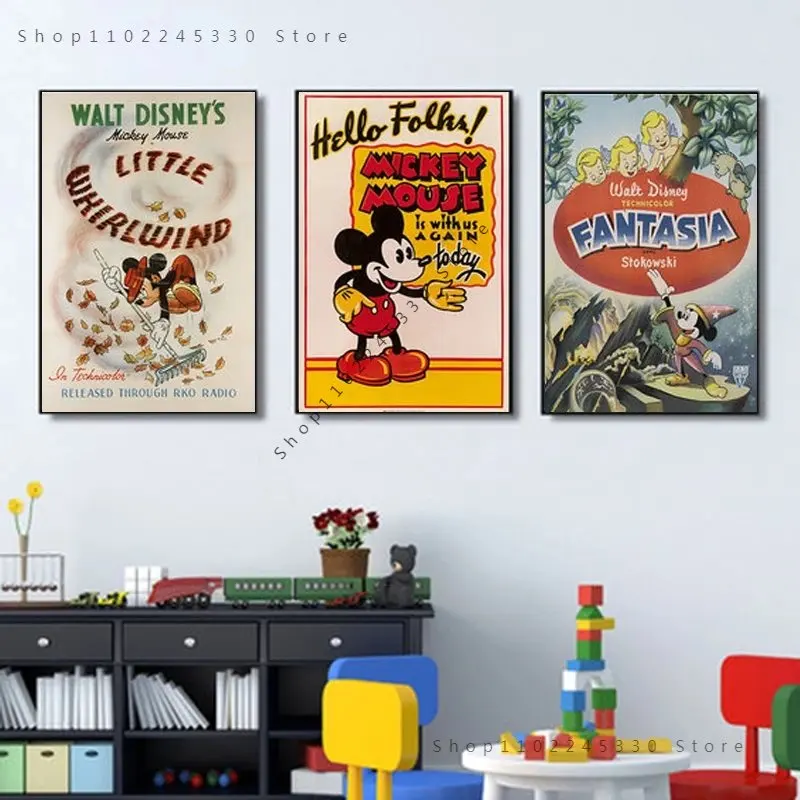 

Disney анимация Микки Минни Маус картины на холсте постеры и принты для гостиной Декор настенное Искусство украшение для дома