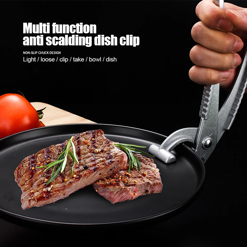 

Kitchen Portable Dish Plate Lifter Tool Non Slip Tongs Restaurants Anti Scalding Hot Bowl Aluminum Alloy Pot Clip Pan Gripper