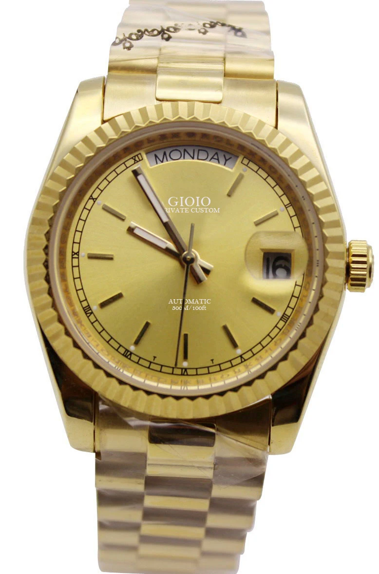 

Mens Gold Watch Automatic Mechanical black Sport