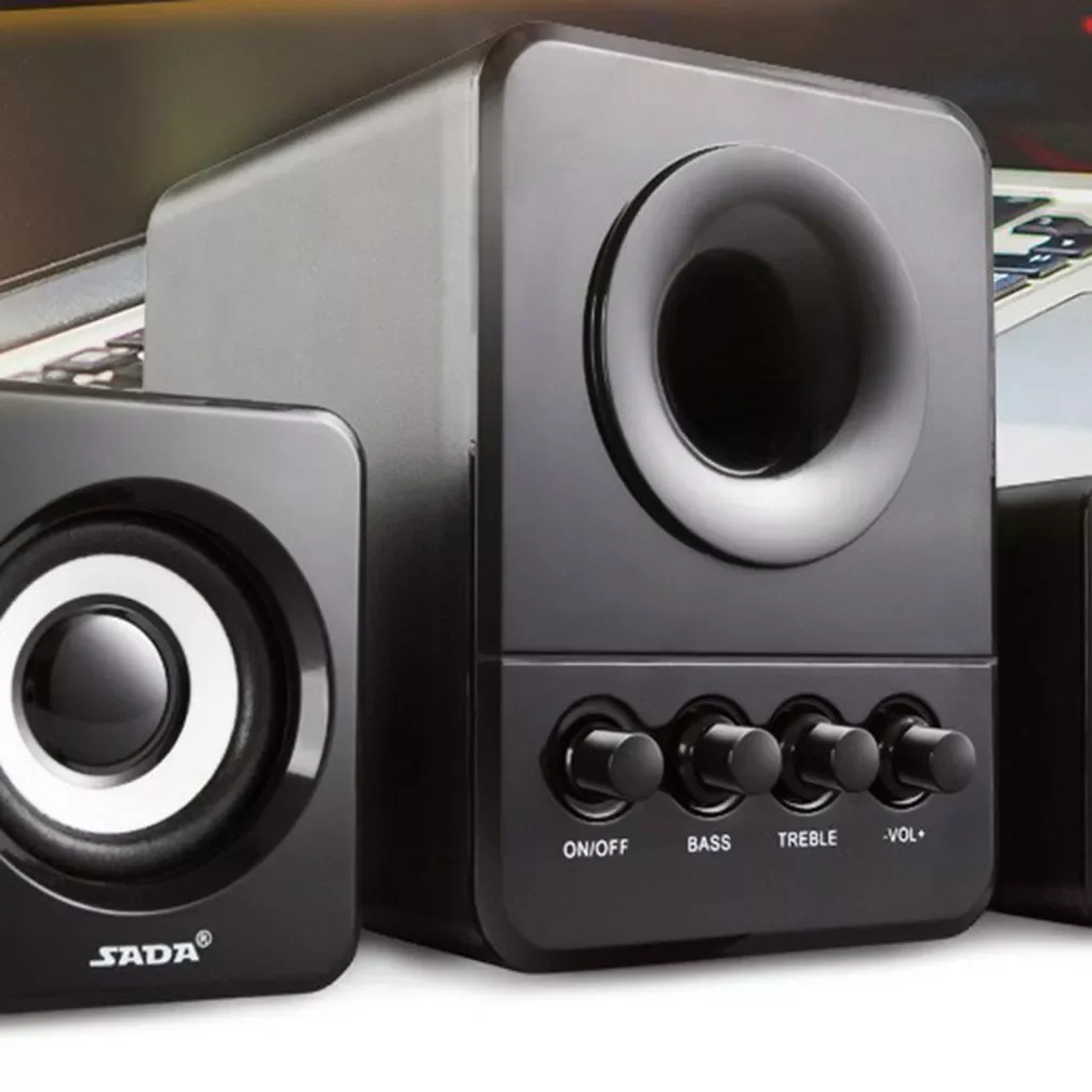 

for Desktop Laptop PC Smartphone D-205 Portable 3W USB 2.0 Computer Subwoofer Combination Speakers with 3.5mm Audio Plug 2022