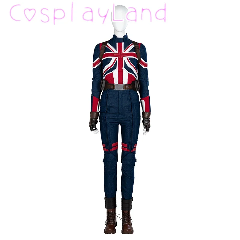 Пегги Картер Косплей Костюм капитана Хэллоуин Маскарад Женский наряд с