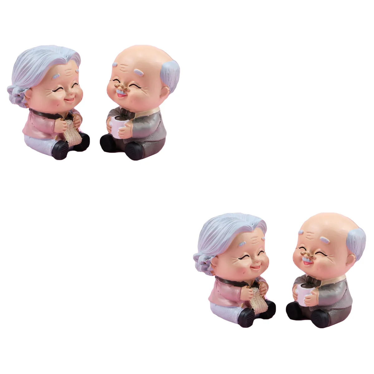 

4 Old Couple Cake Adornments (Assorted Color)