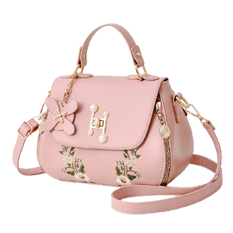 

Fashion Versatile Embroidered One Shoulder Messenger Handbag Bucket Bag Messenger Bag Versatile Handbag