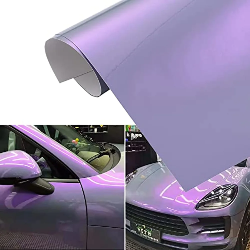 

OLOEY виниловая пленка с эффектом Хамелеона, наклейка для кузова автомобиля серого и фиолетового цвета, наклейка, лист, рулон пузырьков воздух...