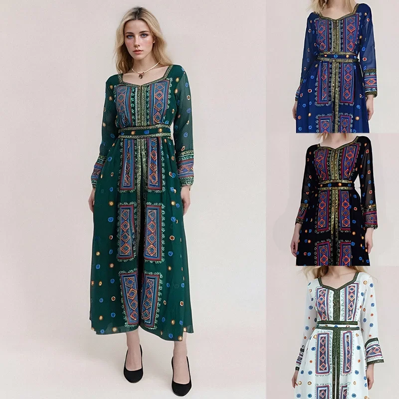 Африканские платья Дашики для женщин модное осеннее Африканское длинное платье