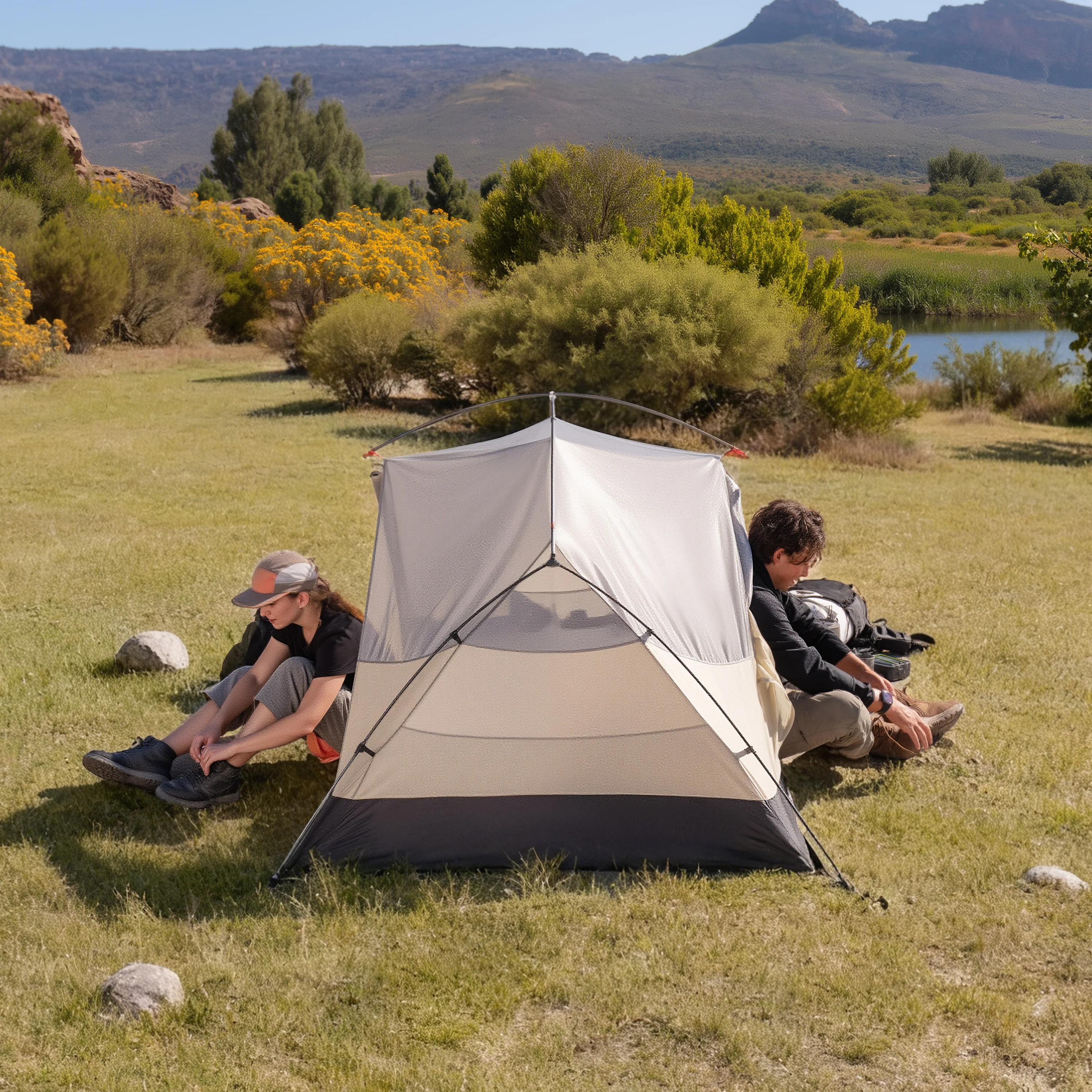 Фото Палатка Naturehike Mongar Pro Ultralight для 1-2 человек, 20D нейлон, двухслойная, водонепроницаемая, для походов и кемпинга, 3 сезона №5