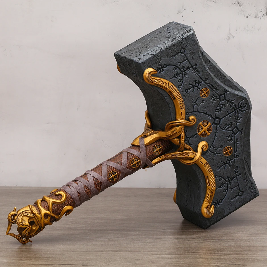 

Статуэтка из ПВХ «Бог войны 5» Ragnarok Kratos Hammer, Коллекционная серия, декоративная модель игрушки 29x39 см