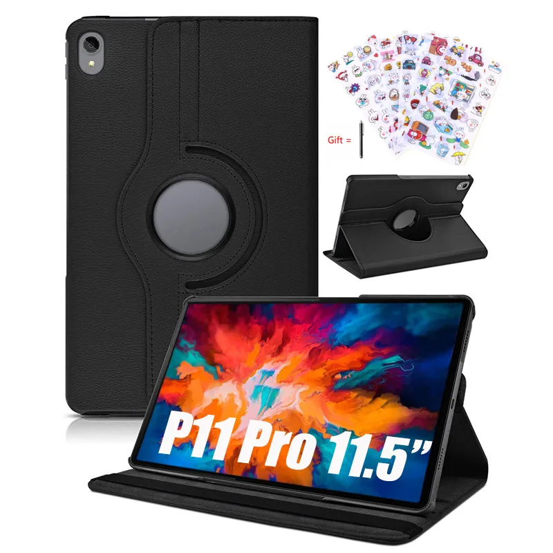 

Case for Lenovo tab P11 Pro 11.5 inch 2020 2021 TB-J706F Ultra Thin PU Leather Cover Sleep Wake Function 360 Rotating Stand Case