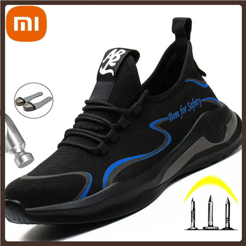 

XIAOMI Work Shoes Safety Boots Lightweight Men Shoes Indestructible Sneakers Men Safety Shoes Work Steel Toe Shoes Men Boots