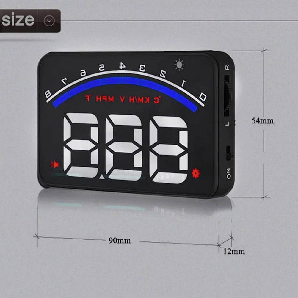 

Дисплей Автомобильный HUD Speedmeter с напоминанием о температуре Низкое напряжение отключение ветрового стекла проект (черный)