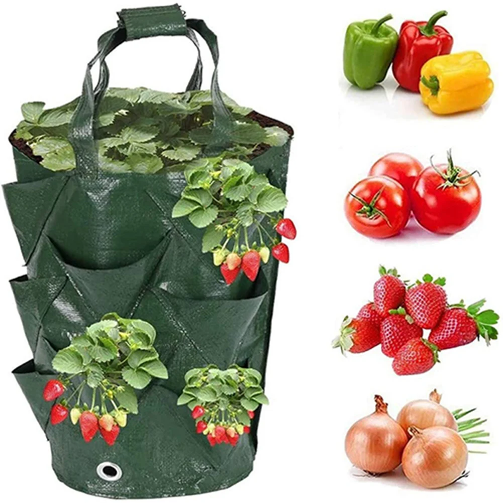 

Strawberry Grow Bags PE Vegetable Planter Growing Bag DIY Fabric Grow Pot Outdoor Garden Pots Garden Tools Veget Garden Supplies