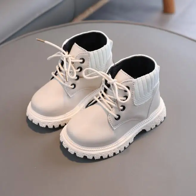 

Новинка 2022, детские ботинки, повседневная кожаная школьная спортивная обувь для мальчиков и девочек на осень и зиму, модные зимние ботинки, ...