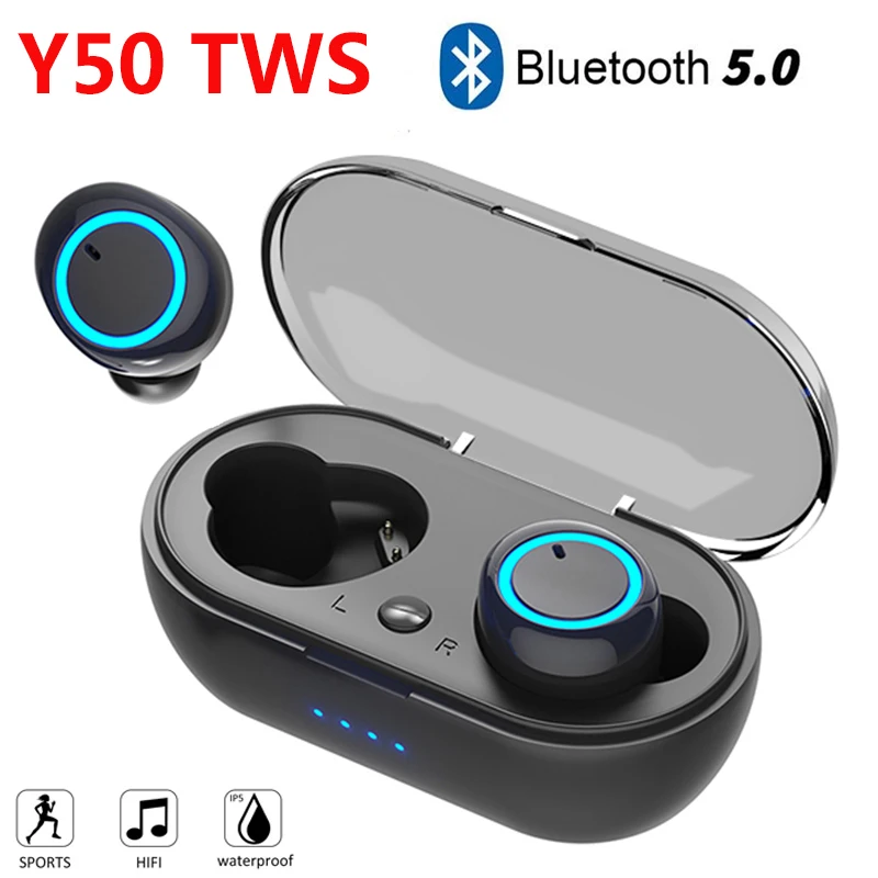 

Y50 TWS wireless headphones sport earphone 5.0 bluetooth Gaming Headset Microphone Wireless Earbuds For xiaomi iPhone PK Y30 F1