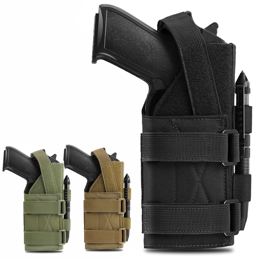 

1000D Tactical Concealed Pistol Holster Molle Hidden Gun Holster Military Adjustable Belt Handgun Pouch for 9mm Glock 1911 G17