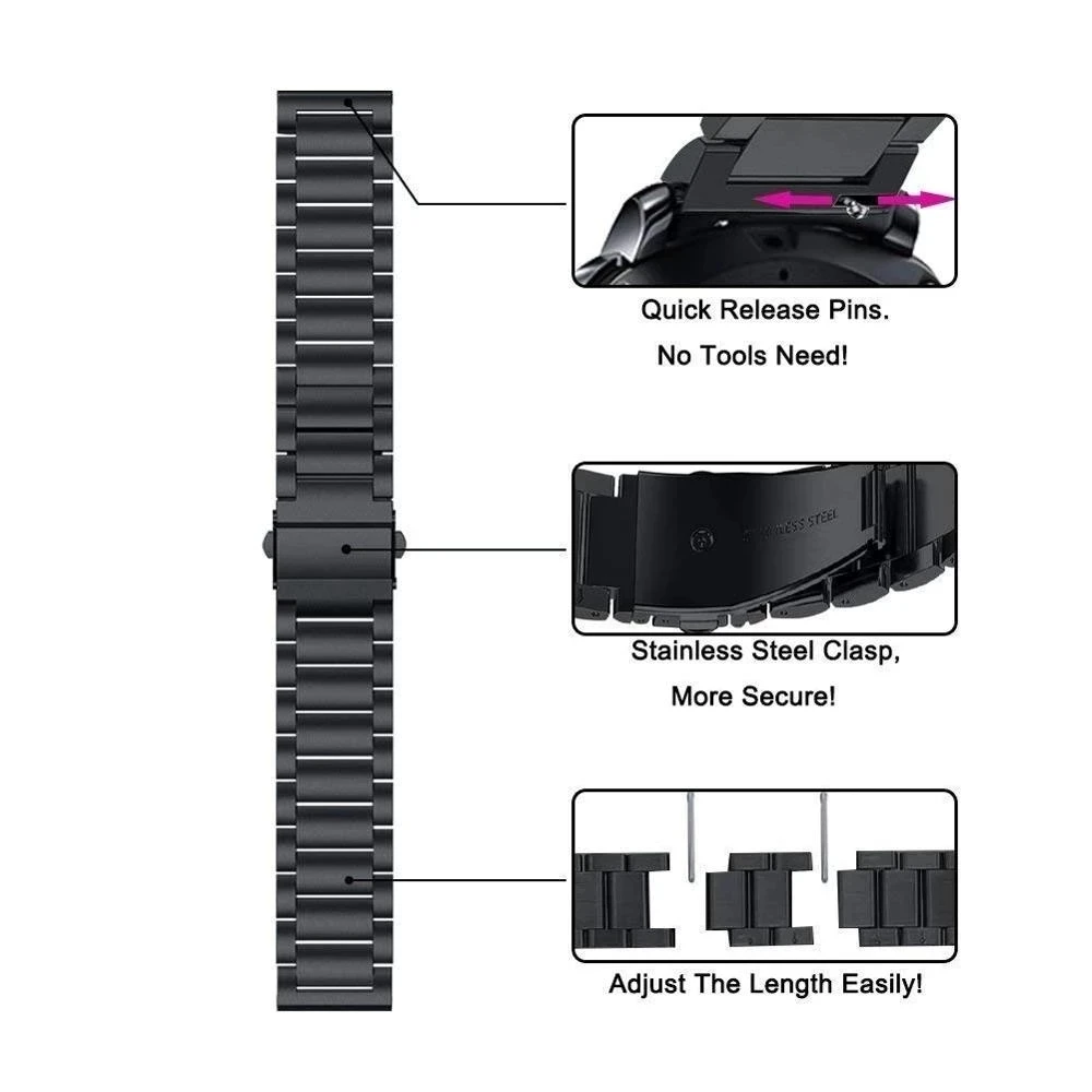 Magnetic Metal Straps For Garmin Vivoactive 3 4 4s Venu 2 plus 2s Stainless Steel Bracelet for Venu sq Forerunner 158 245 645