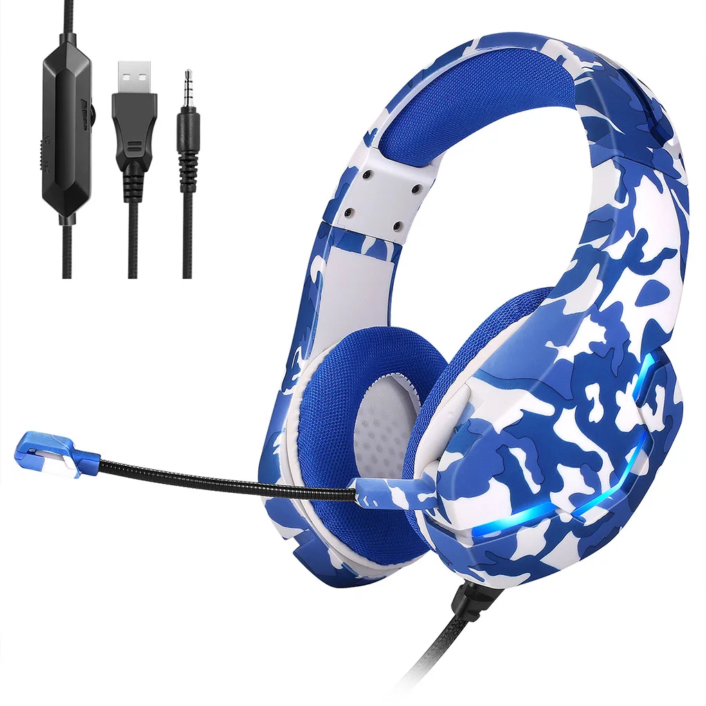 

3.5mm Gaming Headphone Computer Game Console Wired Control Earphone LED Gaming Headset with Microphone