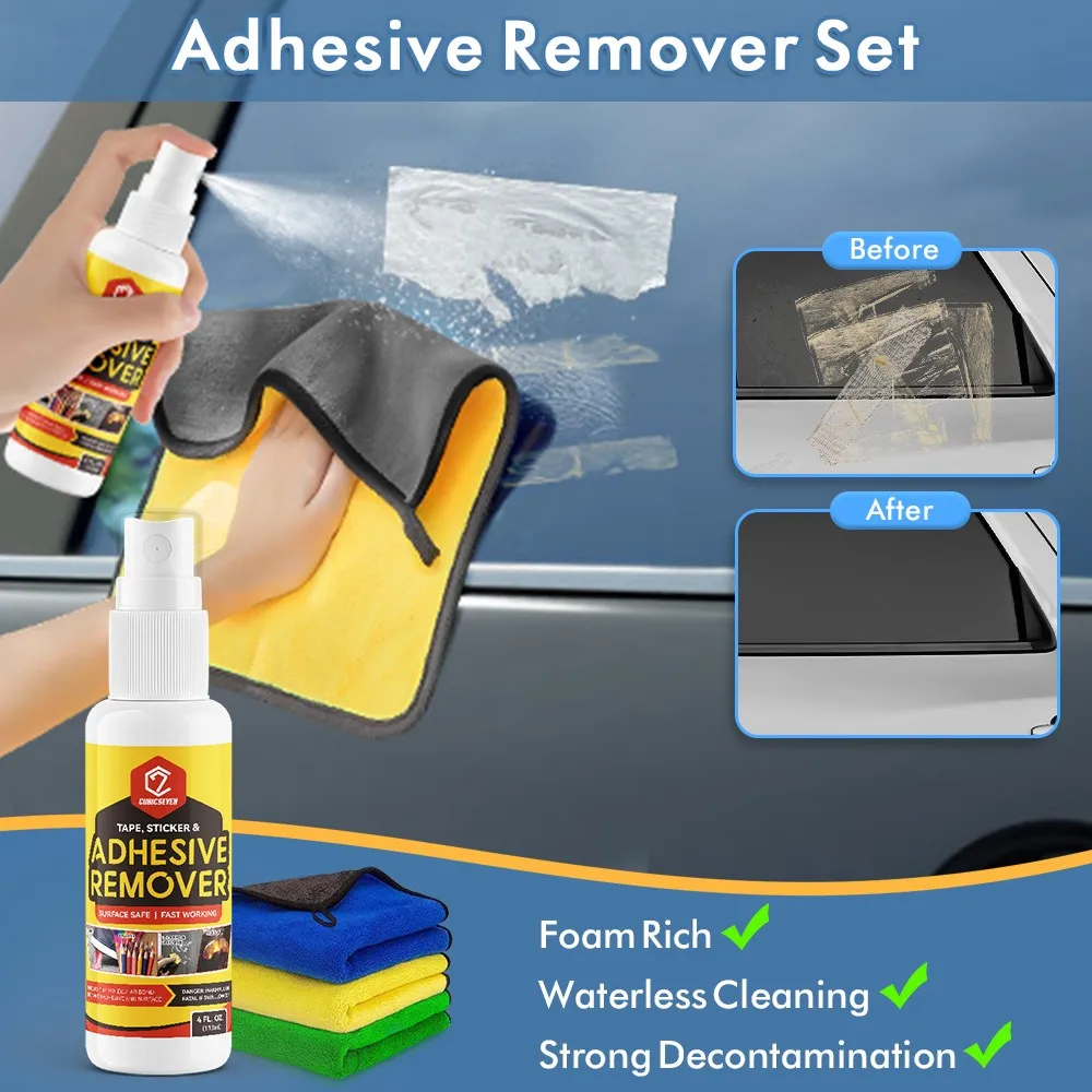 

Cubicseven Car Adhesive Remover Quick Sticky Residue Cleaner Glass Wall Sticker Label Glue Cleaning Spray for Car Wash Care