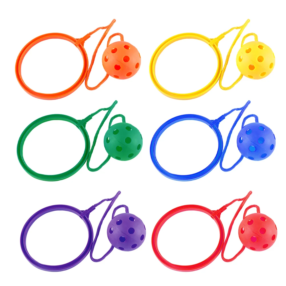 

6 Pcs Hoop Ball Outdoor Play Toys Kids Ankle Skip Jump Bulk Leg Rope Game Plastic Skipping Child