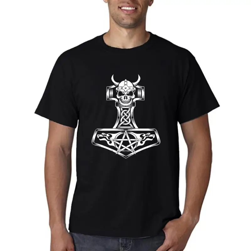 Thors Hammer футболка с викингом Mjollnir Norsemen Odin экранная печать не виниловая подарок на