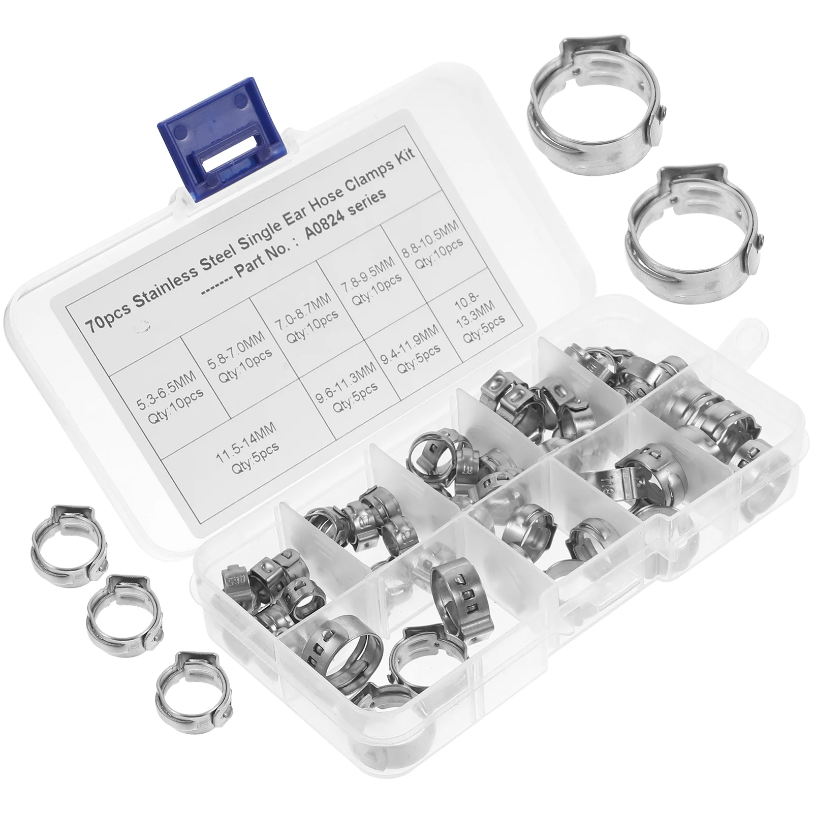 

70 Pcs Pipe Clamping Ring Pro Press Crimper Tool Pex Fittings Tighten Ring Clamp 304 Stainless Steel Wire Clamp Tool