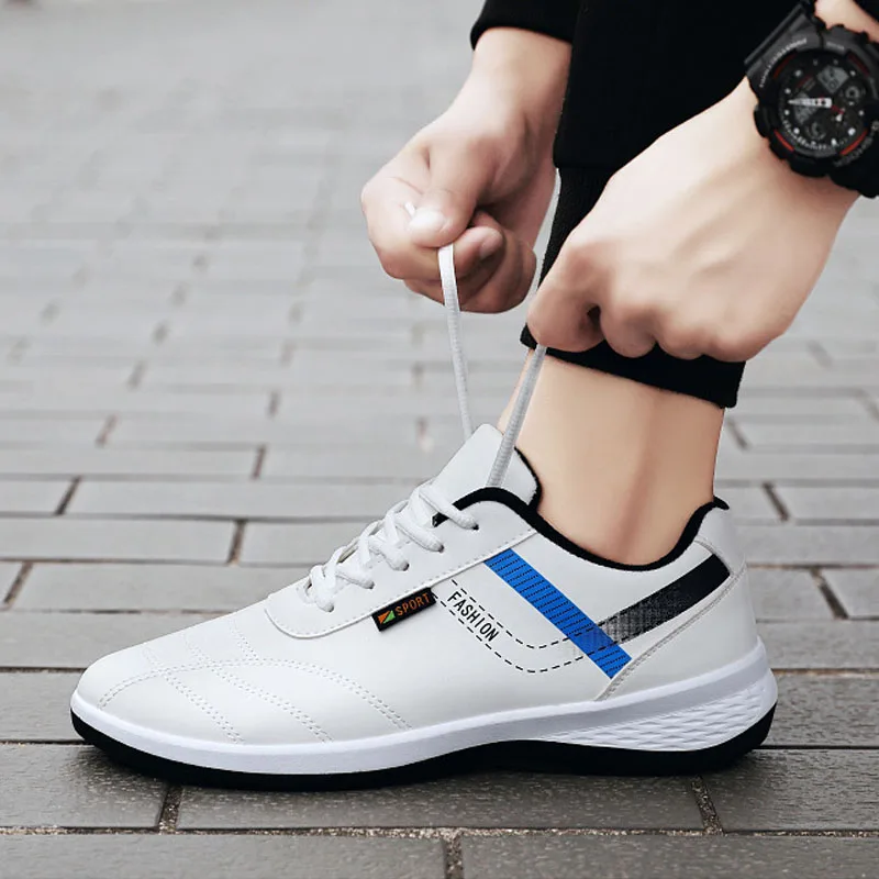 

Autumn Men's Sneakers Street Fashion Lace-up Casual Shoes Breathable PU Leather Outdoor Sports Shoes Non-slip Platform Men Shoes