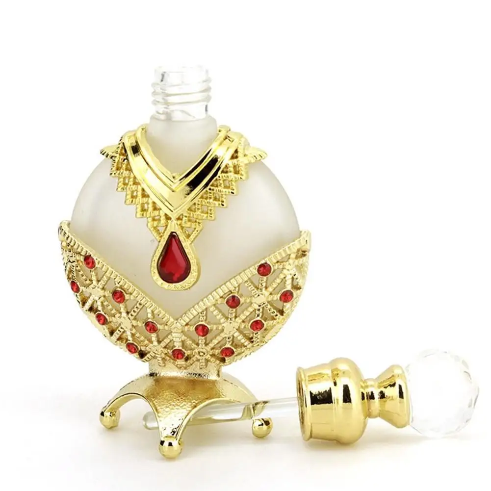 

12ml Attar Arabian Oud Perfume Essential Oil Bottle With Glass Dropper Cosmetic Containers Luxury Refillable Perfume Bottle