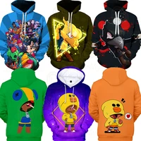 2021 hot selling boys girls 3d leon thin hoodie hoodie kids cartoon game hoodie birthday gift