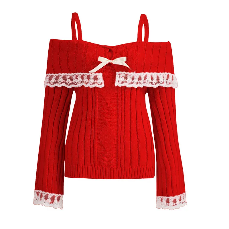 Женские свитера с открытыми плечами весенне-осенняя одежда шикарные и